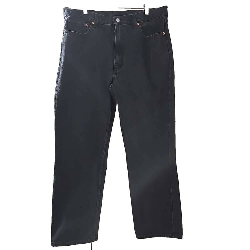 Levi's 550 Jeans 38x32 Dark Wash Black Relaxed Fit Tapered Red Tab Denim